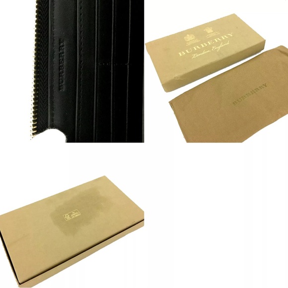 🏆💎💯 BURBERRY Check PVC Zip Around Long Wallet - Picture 7 of 8